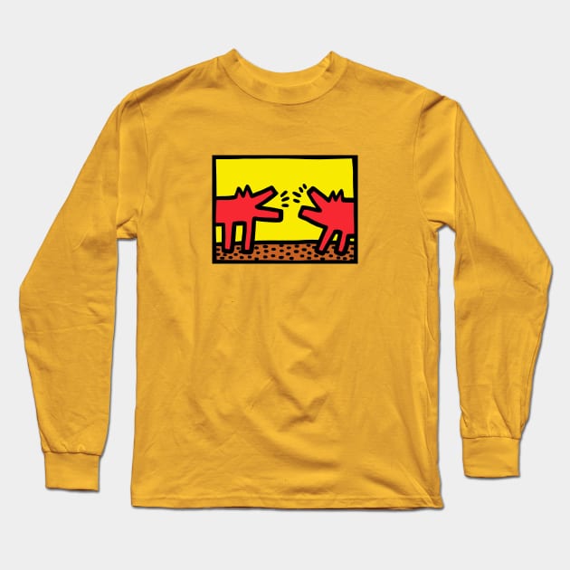 Keith Haring Dog Merch Long Sleeve T-Shirt by keisya